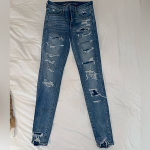 Distressed American Eagle LONG Jegging